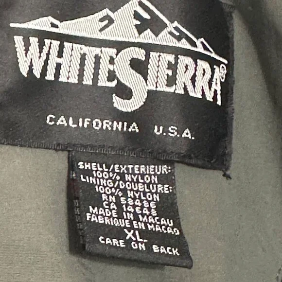 Vintage White Sierra Mens XL Windbreaker Jacket Green & Black Lightweight - Picture 4 of 7